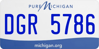 MI license plate DGR5786