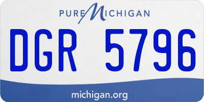 MI license plate DGR5796