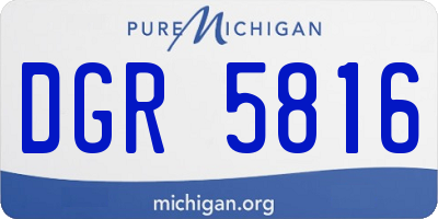 MI license plate DGR5816
