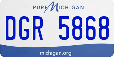 MI license plate DGR5868