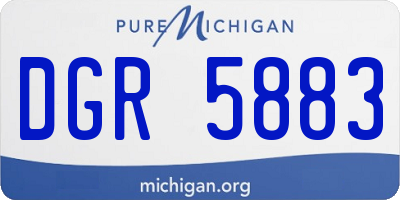 MI license plate DGR5883