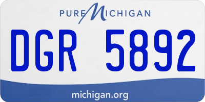 MI license plate DGR5892