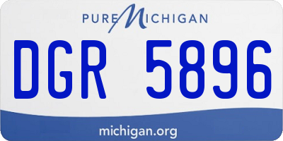 MI license plate DGR5896
