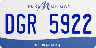 MI license plate DGR5922