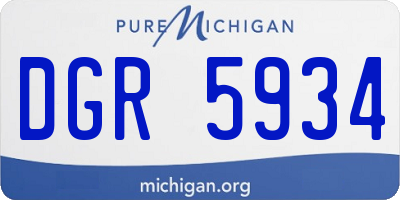 MI license plate DGR5934