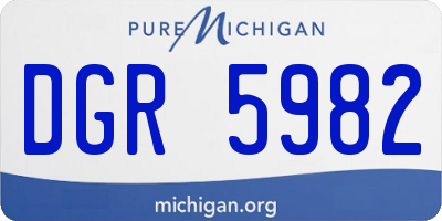 MI license plate DGR5982