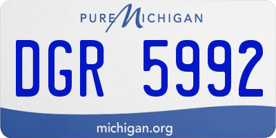 MI license plate DGR5992