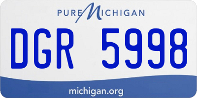 MI license plate DGR5998