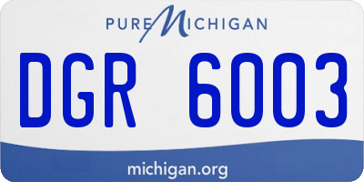 MI license plate DGR6003