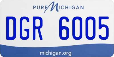 MI license plate DGR6005