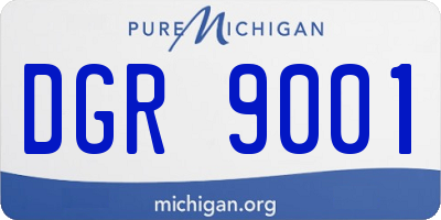 MI license plate DGR9001