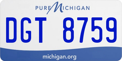 MI license plate DGT8759