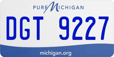 MI license plate DGT9227