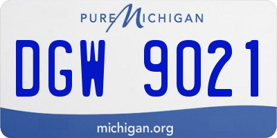 MI license plate DGW9021