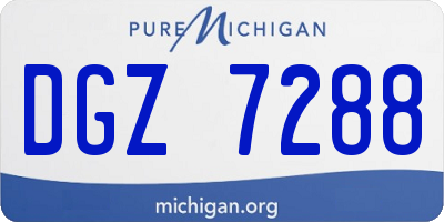 MI license plate DGZ7288