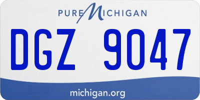 MI license plate DGZ9047