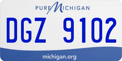 MI license plate DGZ9102