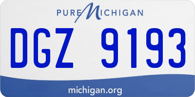 MI license plate DGZ9193