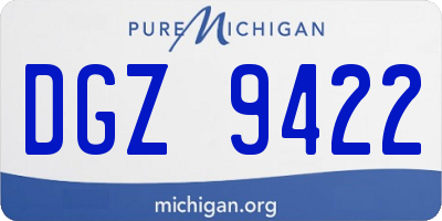 MI license plate DGZ9422