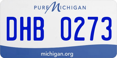 MI license plate DHB0273