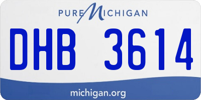 MI license plate DHB3614