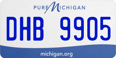 MI license plate DHB9905