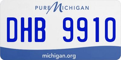 MI license plate DHB9910