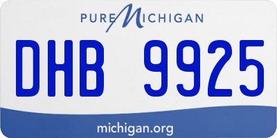 MI license plate DHB9925