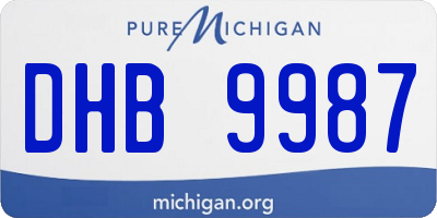 MI license plate DHB9987