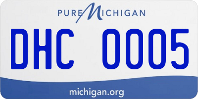 MI license plate DHC0005