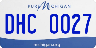 MI license plate DHC0027
