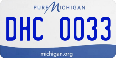 MI license plate DHC0033