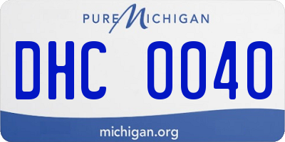 MI license plate DHC0040