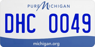 MI license plate DHC0049