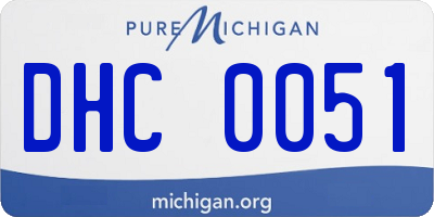 MI license plate DHC0051