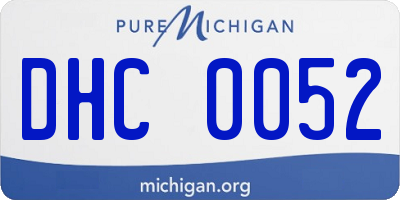 MI license plate DHC0052