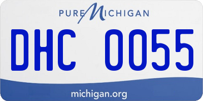MI license plate DHC0055