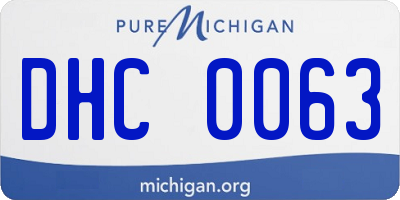 MI license plate DHC0063