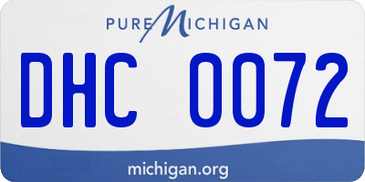 MI license plate DHC0072