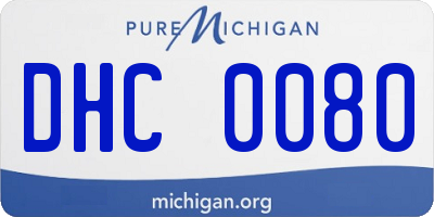 MI license plate DHC0080