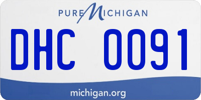 MI license plate DHC0091