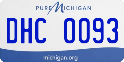 MI license plate DHC0093