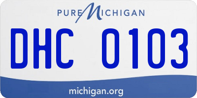 MI license plate DHC0103