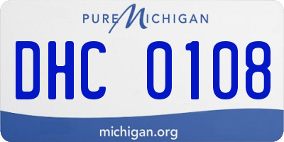 MI license plate DHC0108