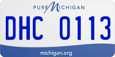 MI license plate DHC0113