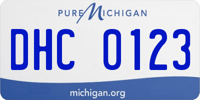 MI license plate DHC0123