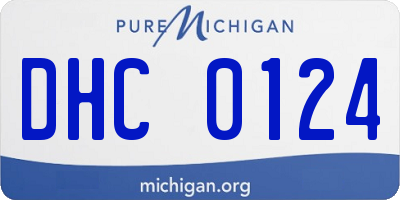 MI license plate DHC0124