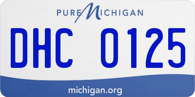 MI license plate DHC0125