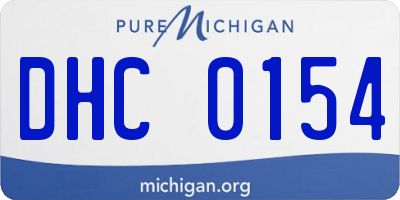 MI license plate DHC0154