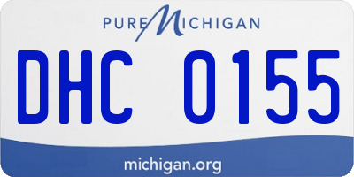 MI license plate DHC0155